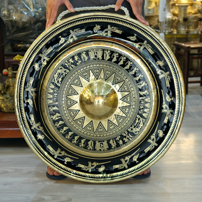 Chiêng Đồng ĐK 70Cm Hoa Văn Trống Đồng Đẹp