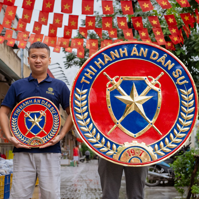 Logo Thi Hành Án Dân Sự Bằng Đồng ĐK 1m, 40cm